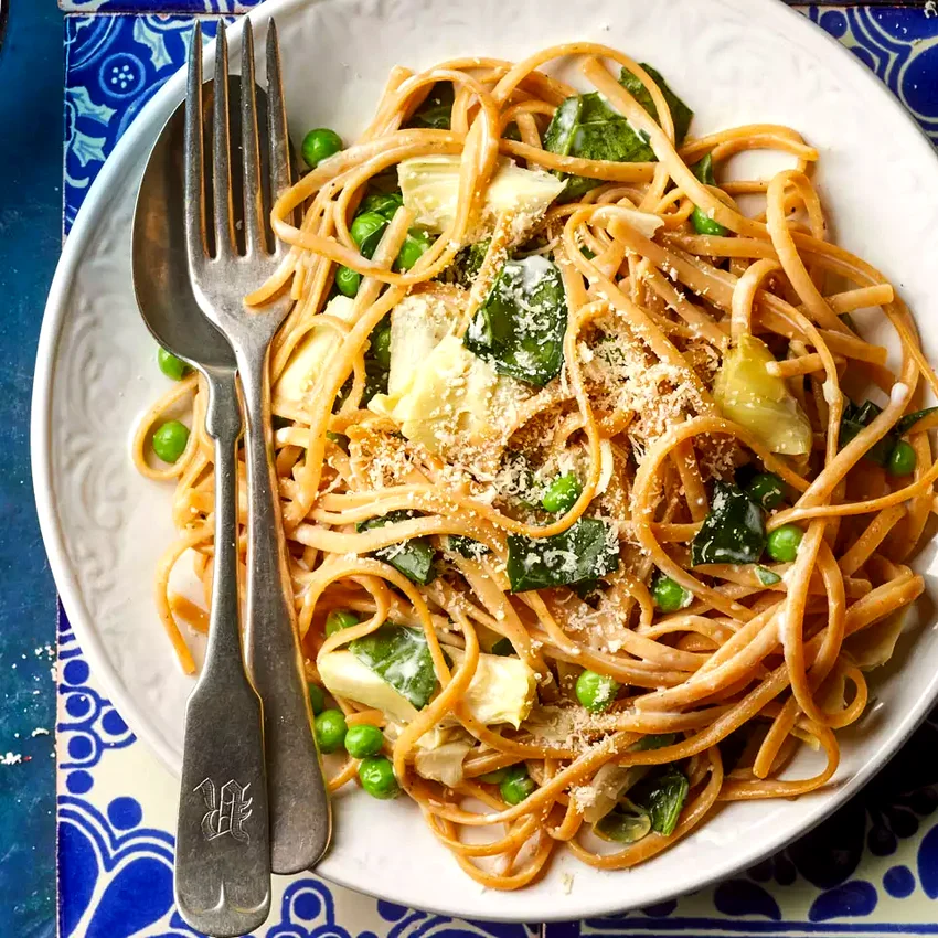 Lemony Linguine with Spring Vegetables
