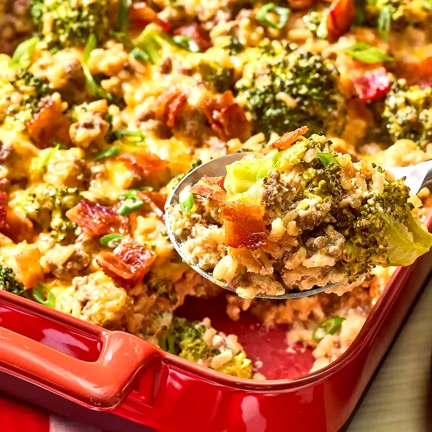 Loaded Broccoli & Beef Casserole