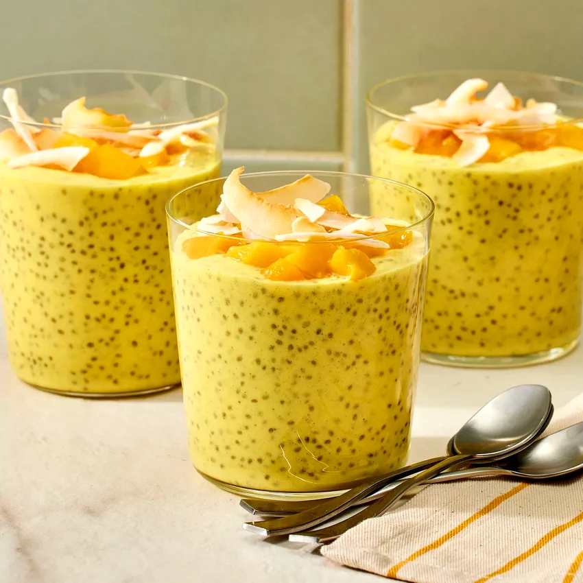 Mango, Passion Fruit & Coconut Chia Pudding