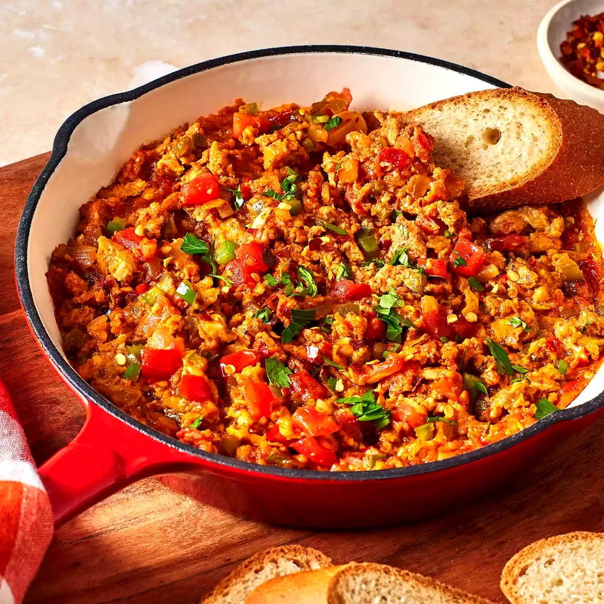 Menemen (Turkish Scrambled Eggs with Tomatoes)