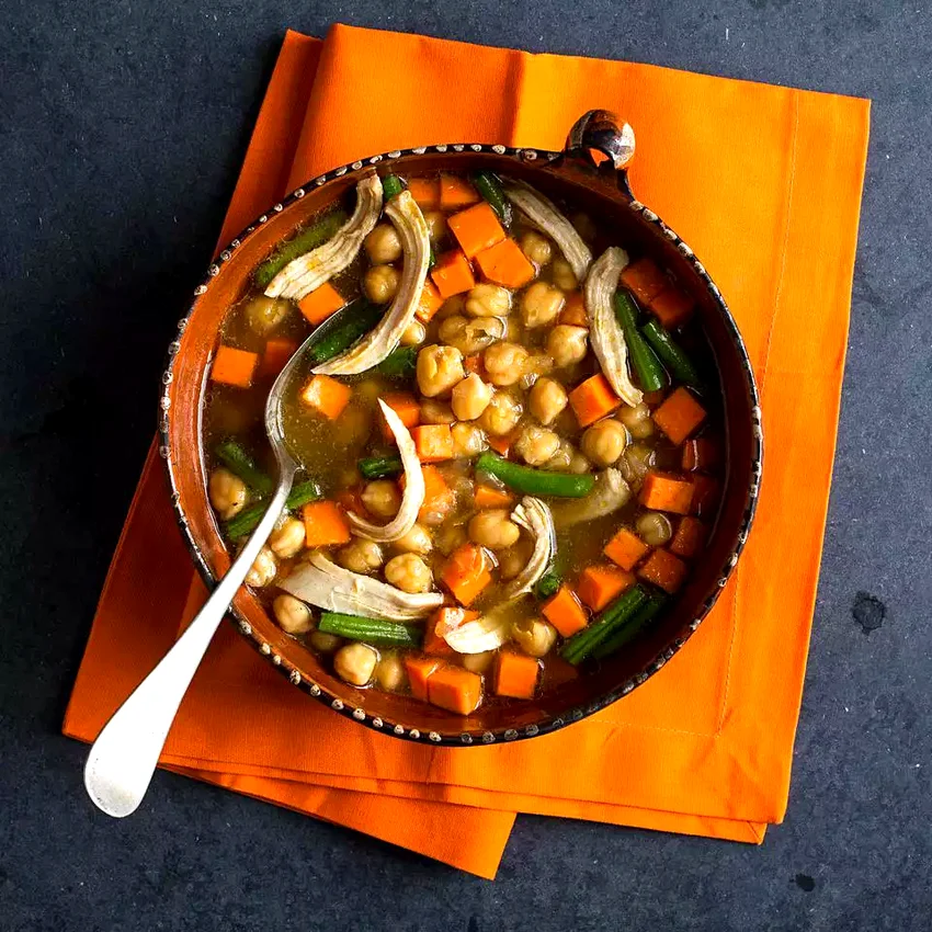 Moroccan-Inspired Chicken & Sweet Potato Soup