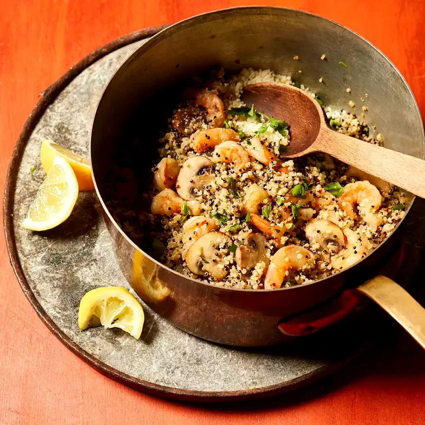 Mushroom & Shrimp Quinoa Risotto