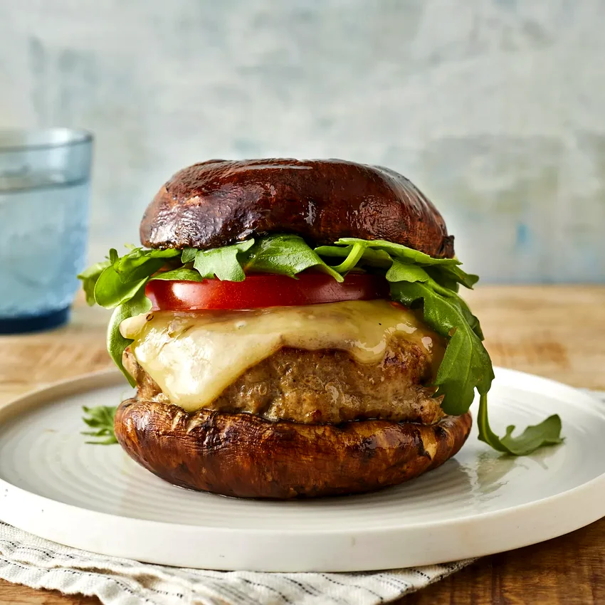 Mushroom-Swiss Turkey Burgers
