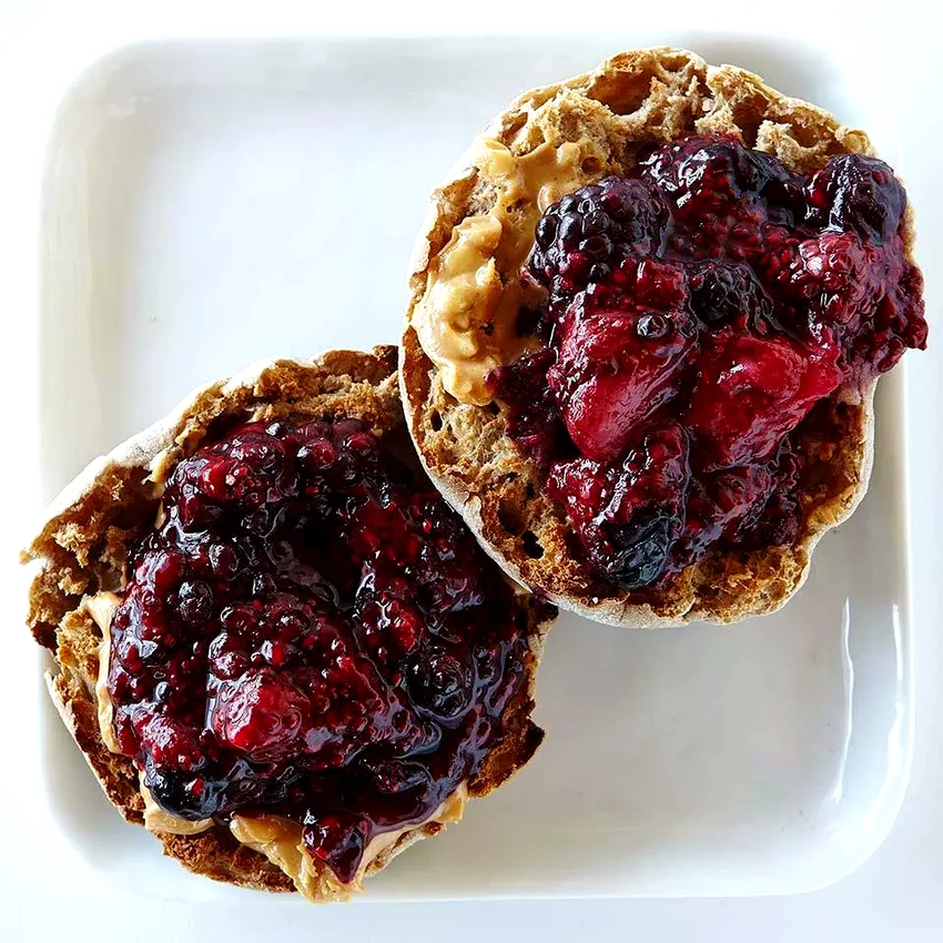 Peanut Butter & Chia Berry Jam English Muffin