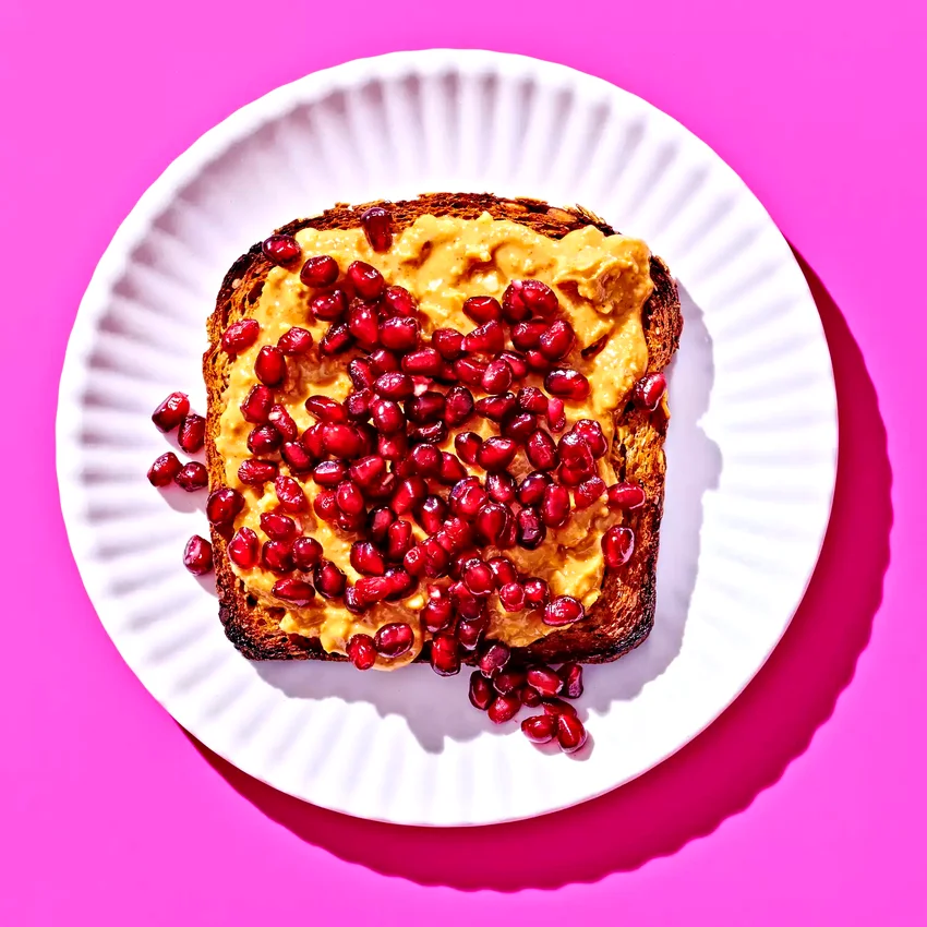 Peanut Butter & Pomegranate Toast