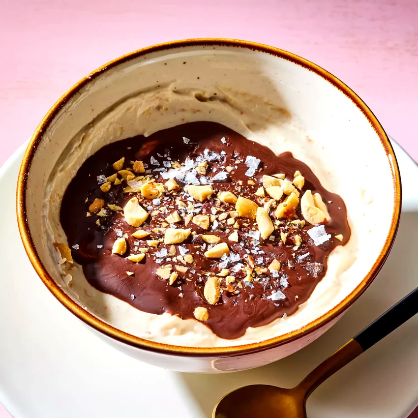 Peanut Butter Yogurt Cup with Magic Shell Topping