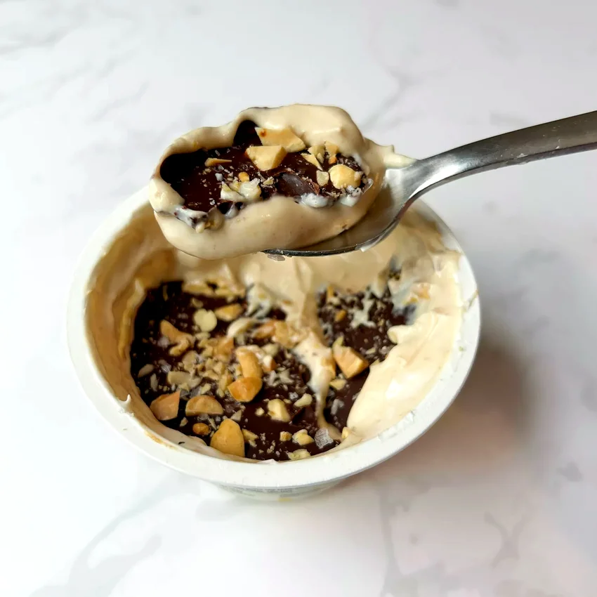 Peanut Butter Yogurt Cup with Magic Shell Topping