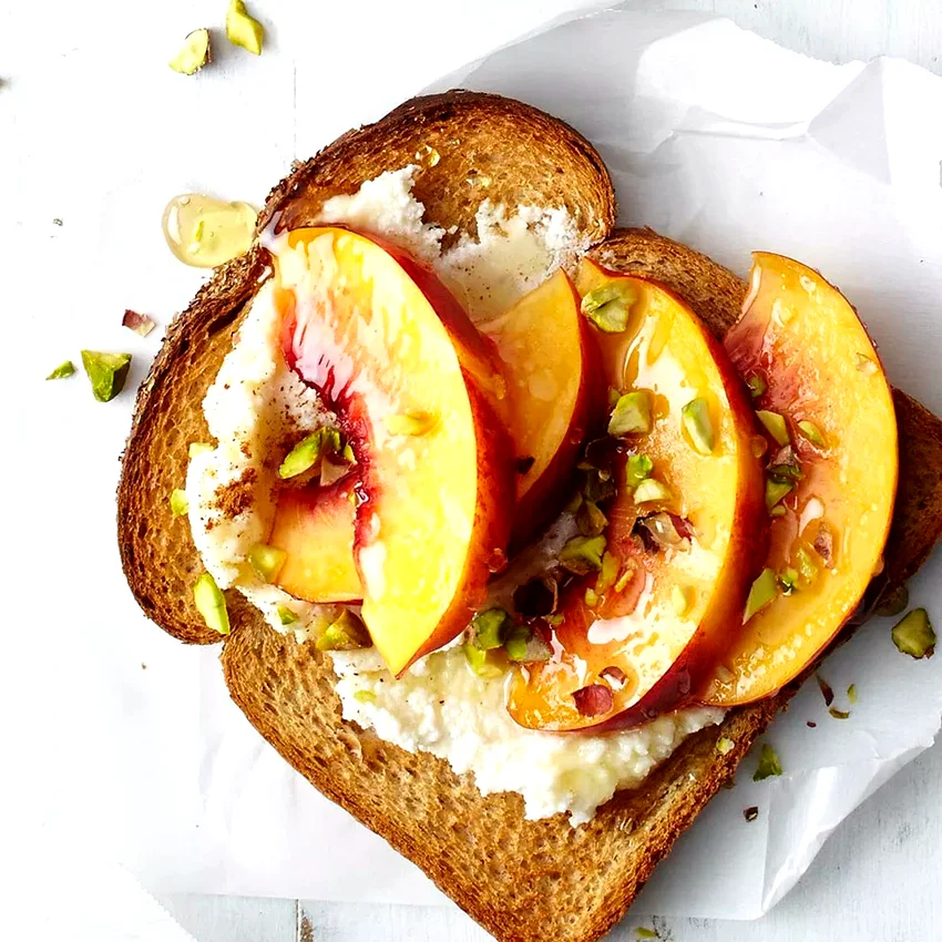 Pistachio & Peach Toast