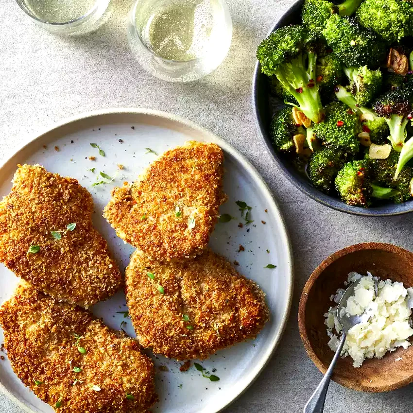 Pork Chops with Garlicky Broccoli