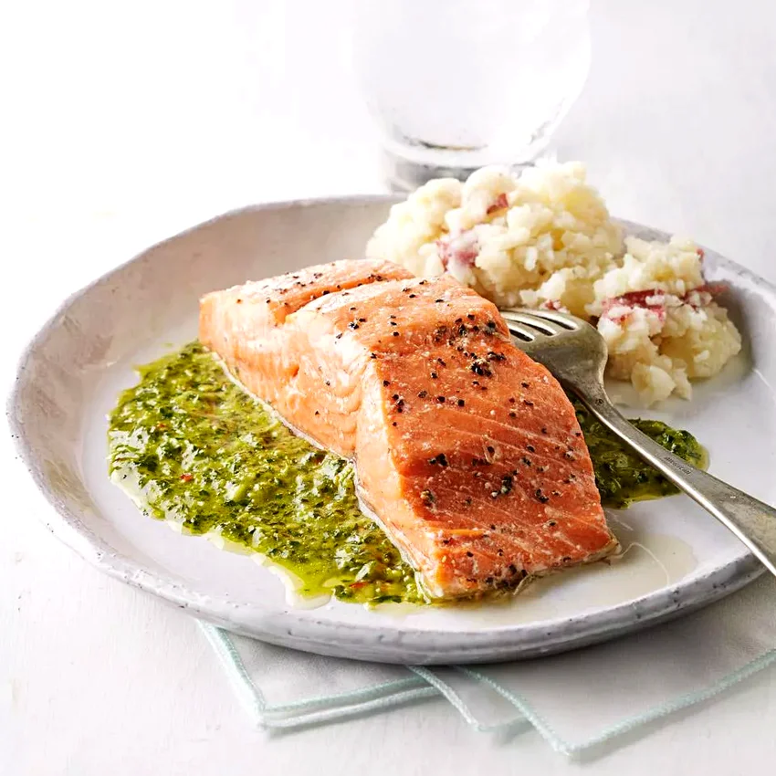 Roast Salmon with Chimichurri Sauce