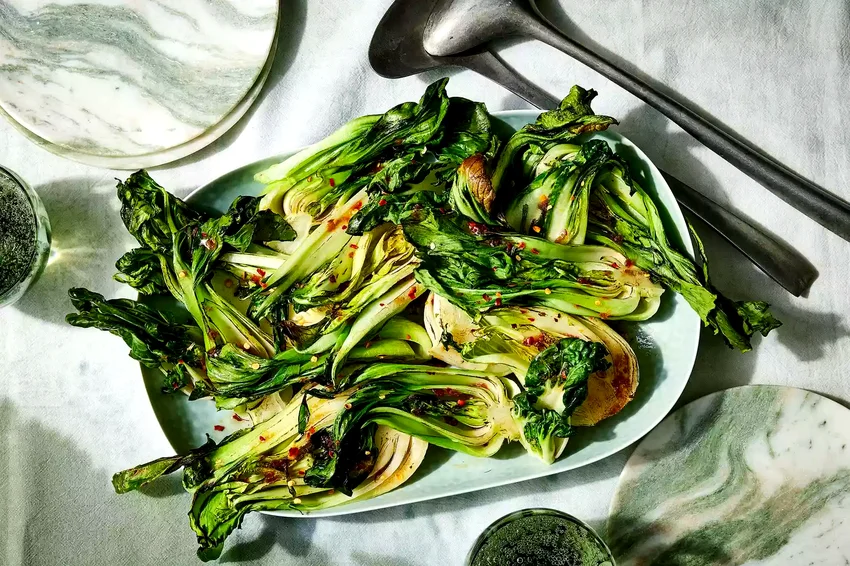 Roasted Baby Bok Choy with Soy-Ginger Glaze