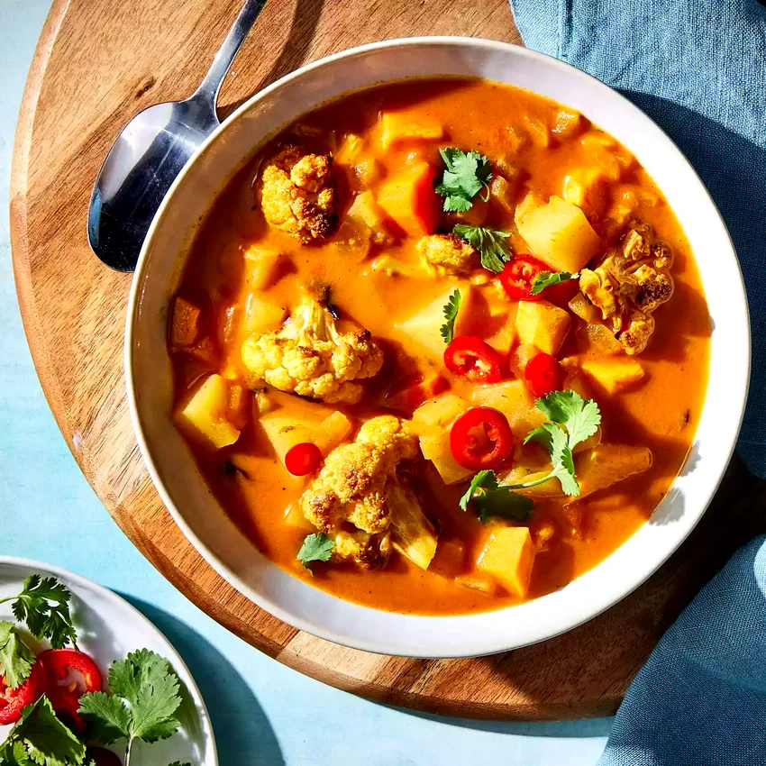 Roasted Cauliflower & Potato Curry Soup
