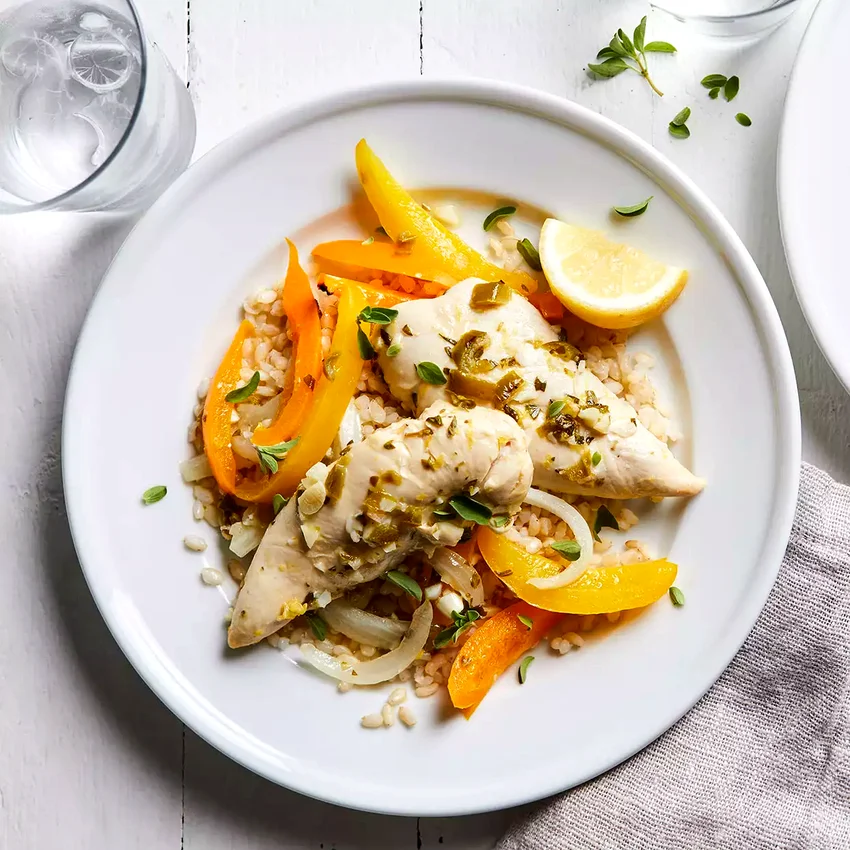 Roasted Chicken Tenders with Peppers & Onions