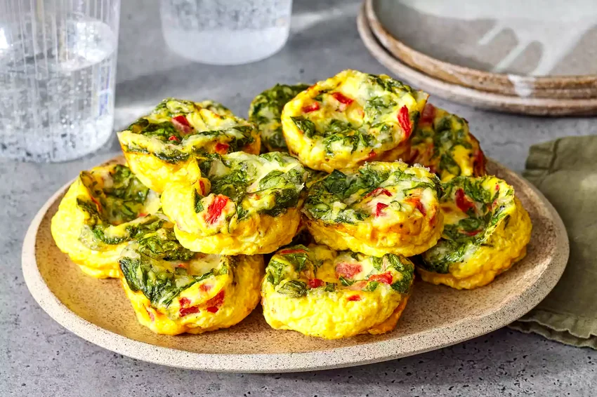 Roasted Red Pepper & Spinach Egg Bites