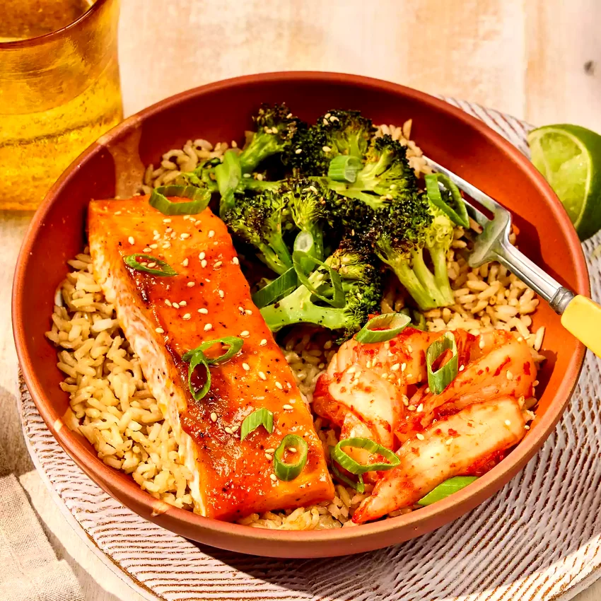 Roasted Salmon & Broccoli Rice Bowls