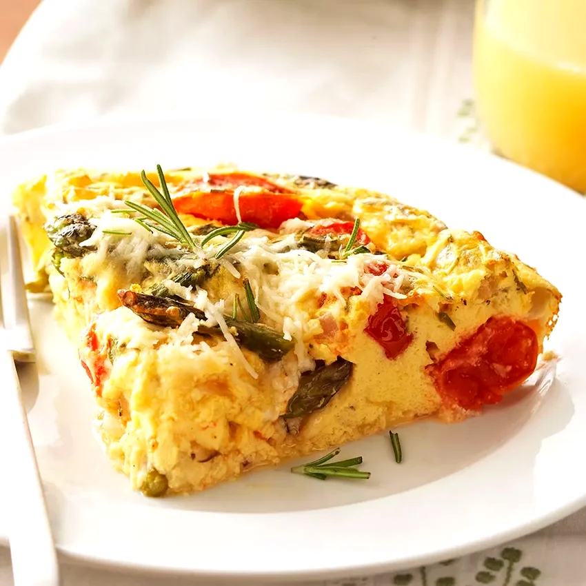 Roasted Tomato & Asparagus Crustless Quiche