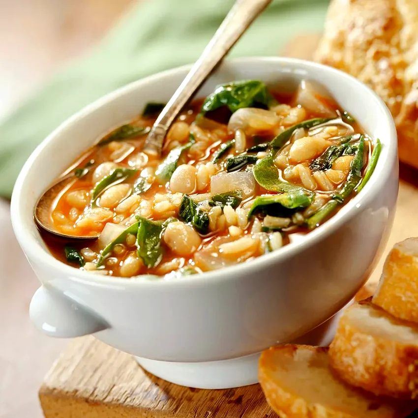 Savory Bean Spinach Soup