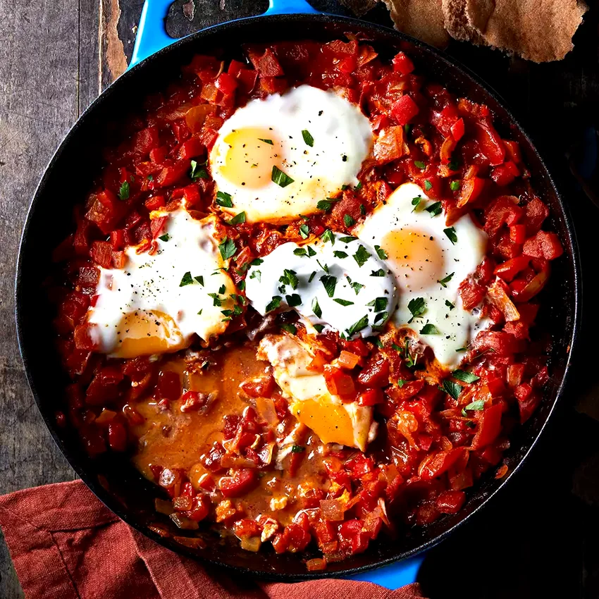 Shakshuka (Eggs Poached in Spicy Tomato Sauce)