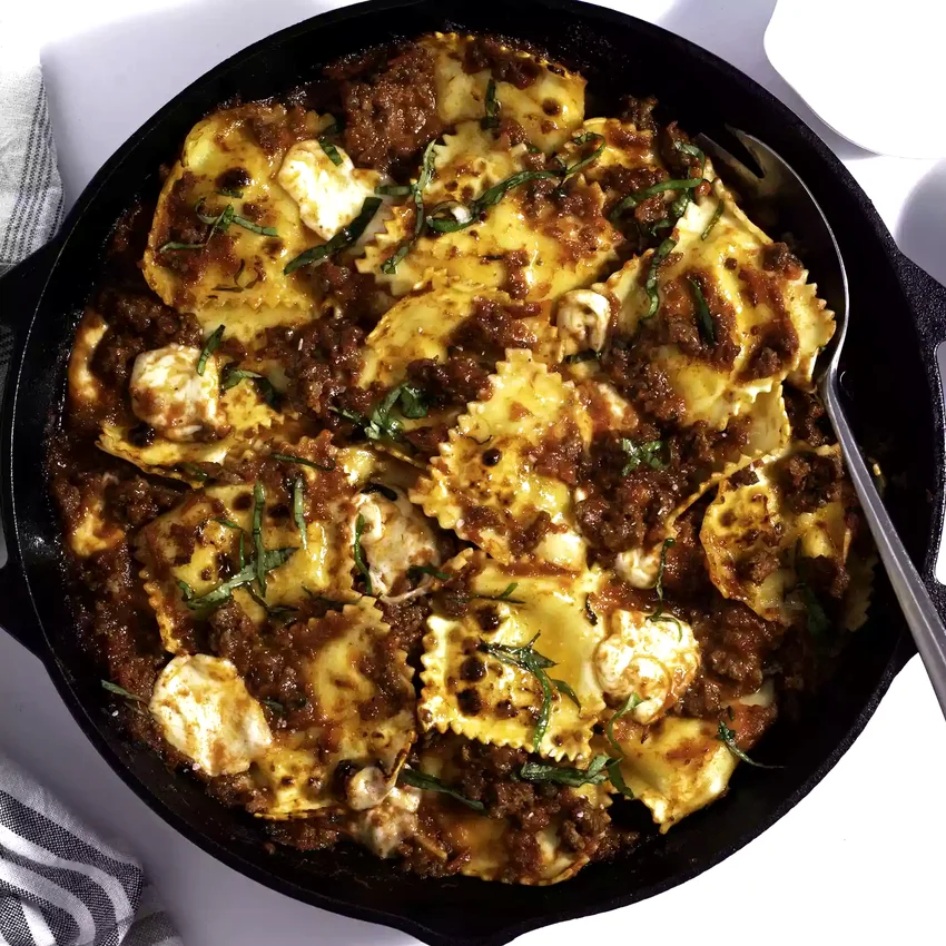 Skillet Ravioli Lasagna