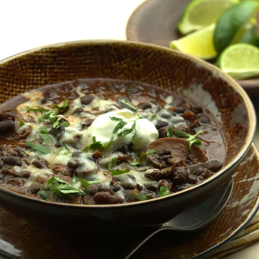 Slow-Cooker Black Bean-Mushroom Chili