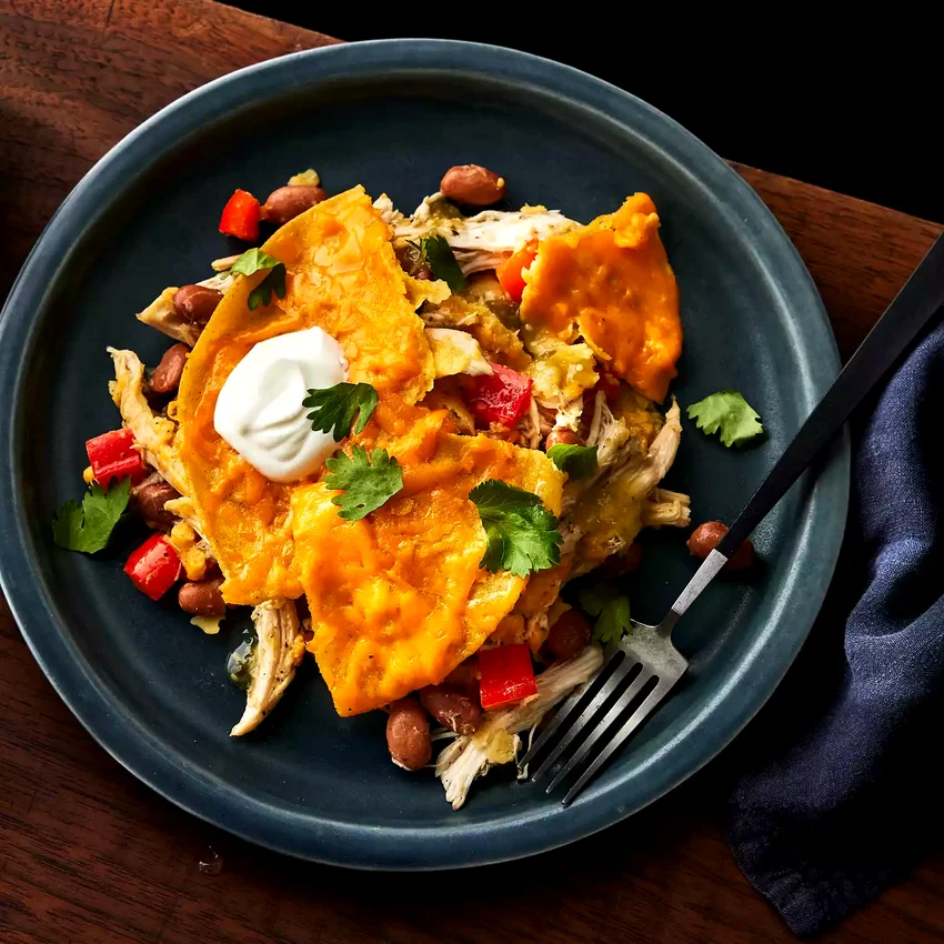 Slow-Cooker Chicken & Pinto Bean Enchilada Casserole