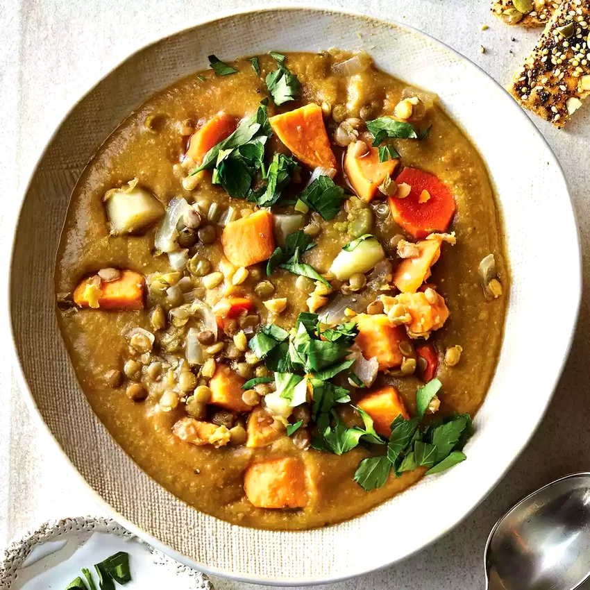 Slow-Cooker Lentil, Carrot & Potato Soup