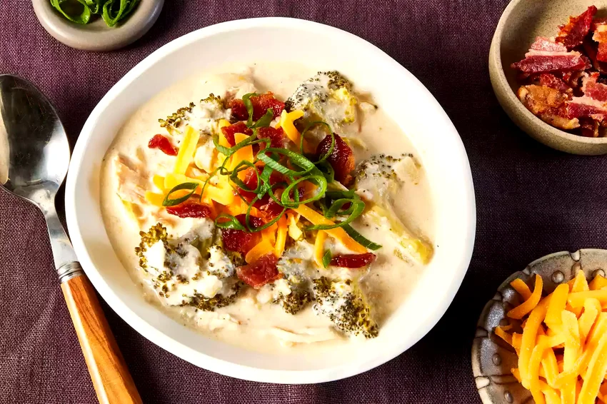 Slow-Cooker Loaded Broccoli & Chicken Soup