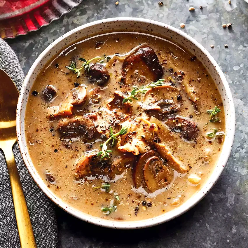 Slow-Cooker Mushroom Soup with Sherry