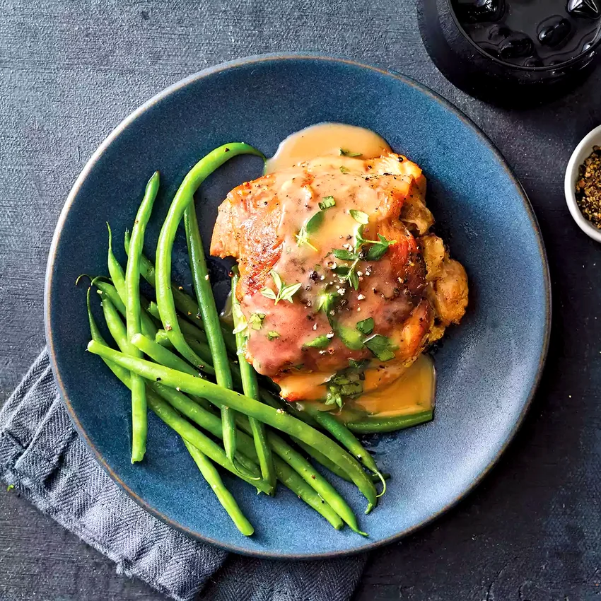 Slow-Cooker Turkey Thighs with Herb Gravy