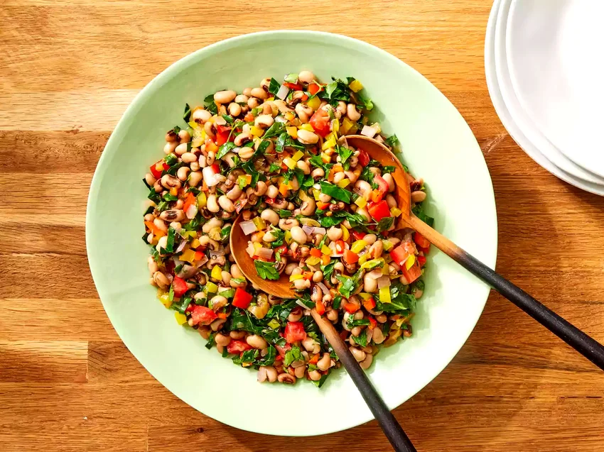 Spicy Black-Eyed Pea & Collard Green Salad