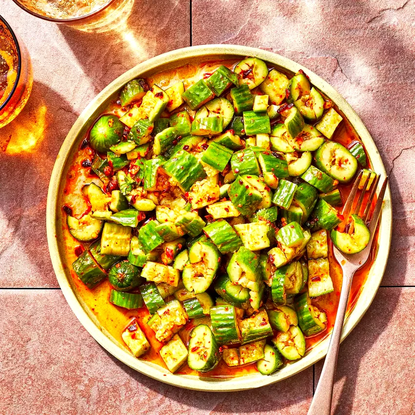 Spicy Cucumber Salad with Chili Oil