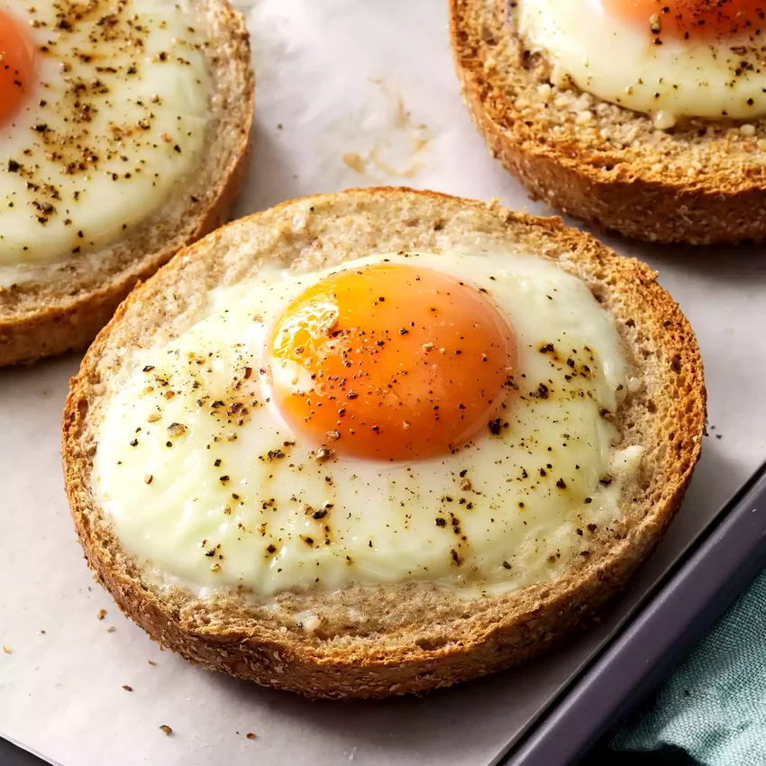 Spinach-Artichoke Egg in a Bagel Hole