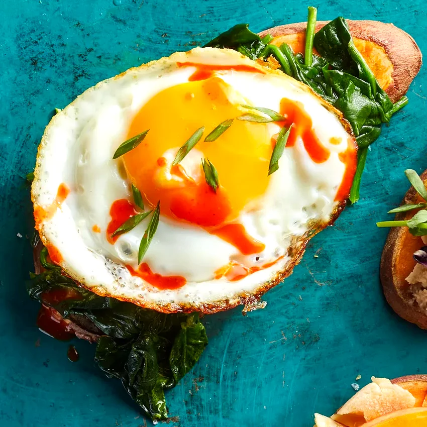 Spinach & Egg Sweet Potato Toast