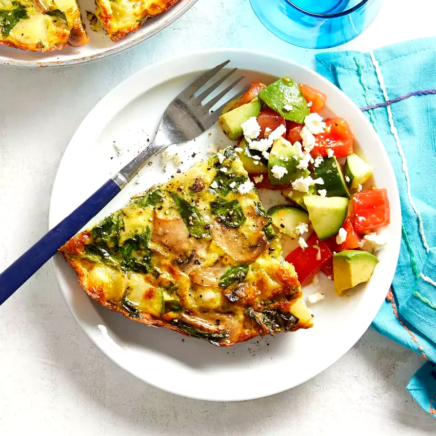 Spinach-Mushroom Frittata with Avocado Salad