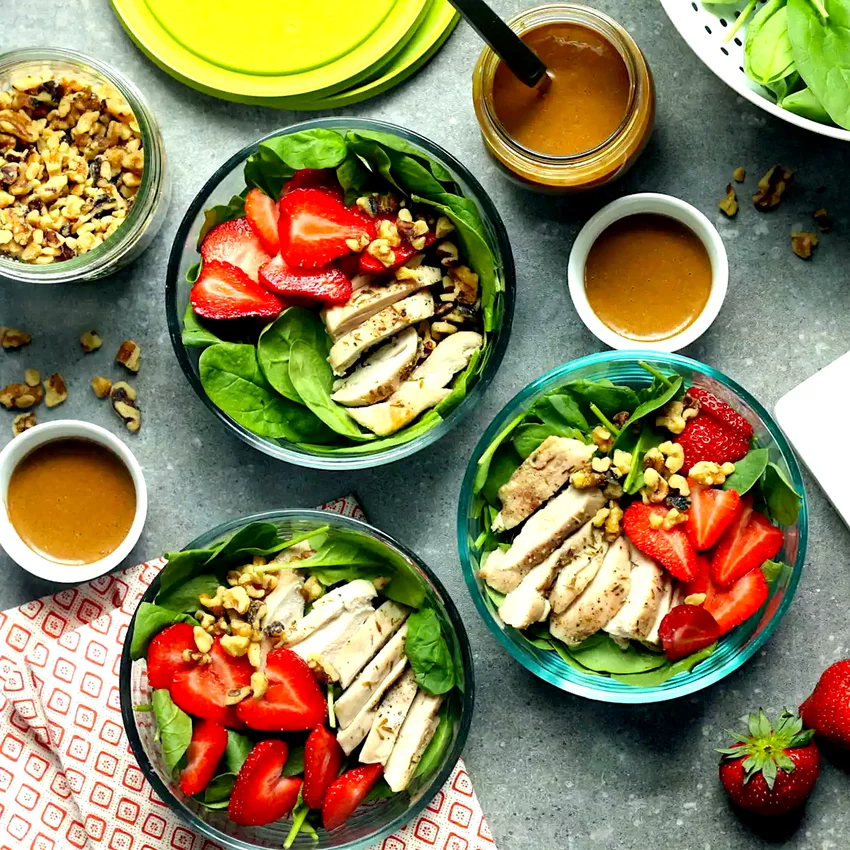 Spinach & Strawberry Meal-Prep Salad