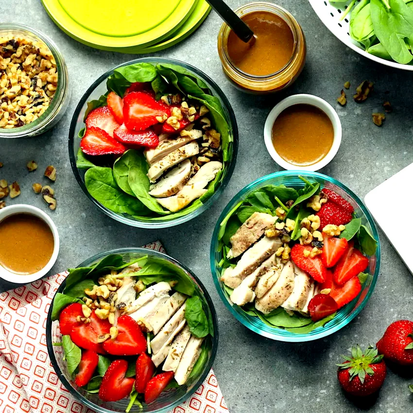 Spinach & Strawberry Meal-Prep Salad