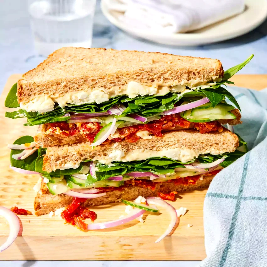 Spinach, Sun-Dried Tomato & Cucumber Sandwich