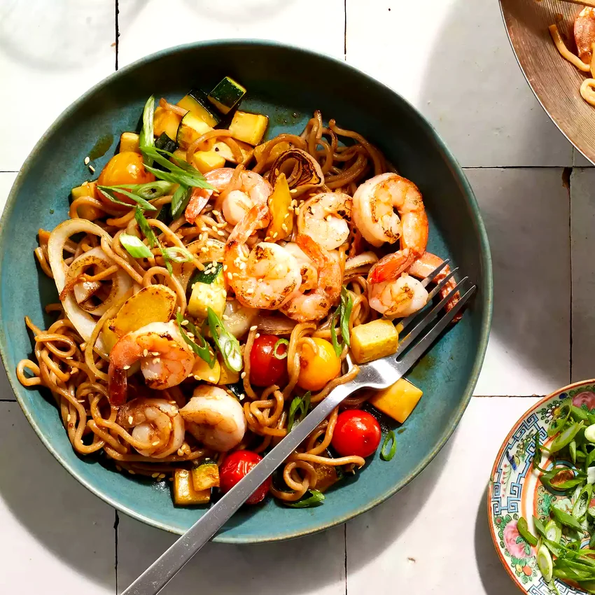 Stir-Fried Teriyaki Shrimp Noodles