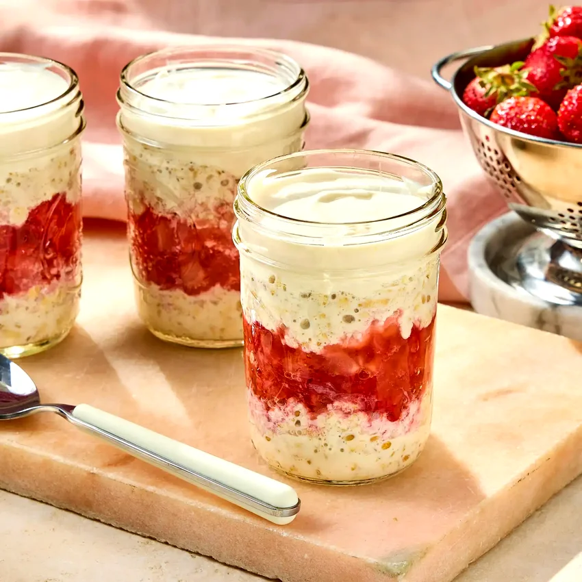 Strawberries & Cream Overnight Oats