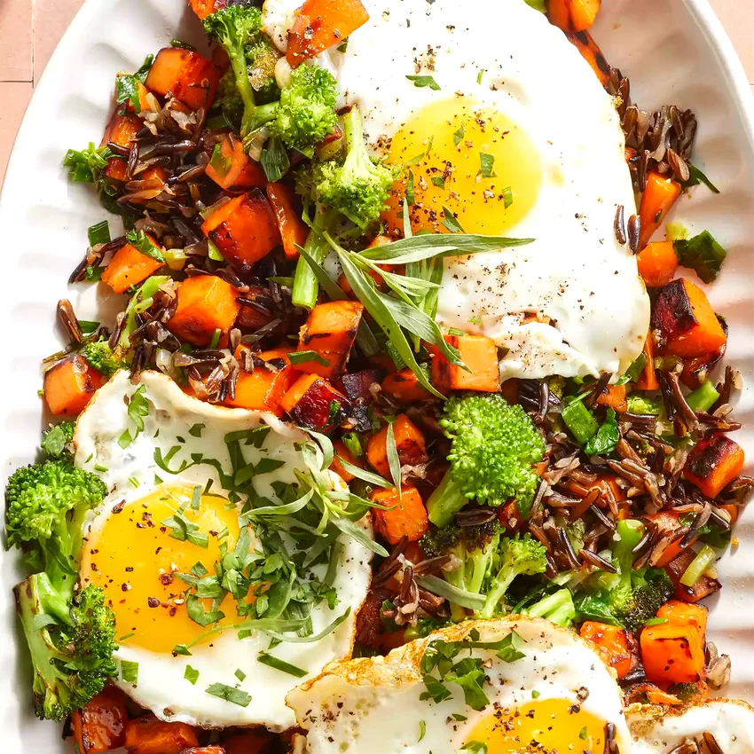 Sweet Potato, Broccoli & Wild Rice Hash
