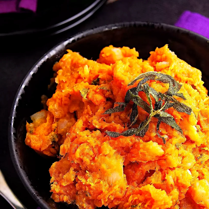 Sweet Potato & Turnip Mash with Sage Butter
