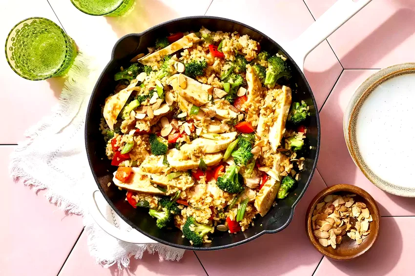 Teriyaki Chicken Skillet Casserole with Broccoli