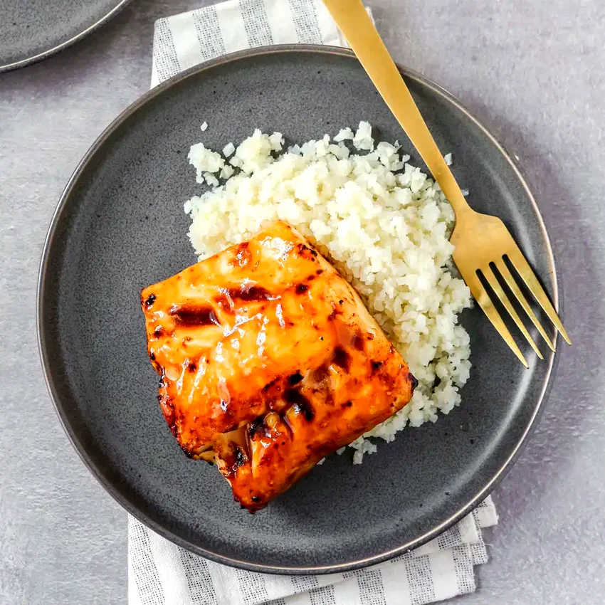 Teriyaki-Glazed Cod with Cauliflower Rice