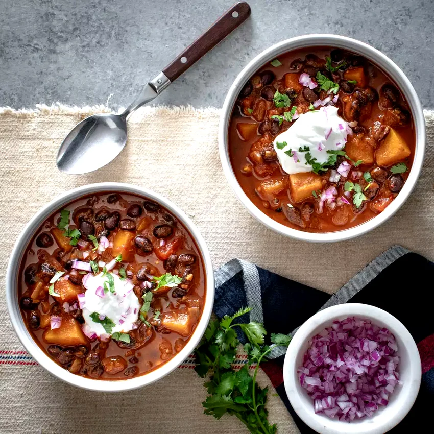 Vegetarian Butternut Squash Chili with Black Beans