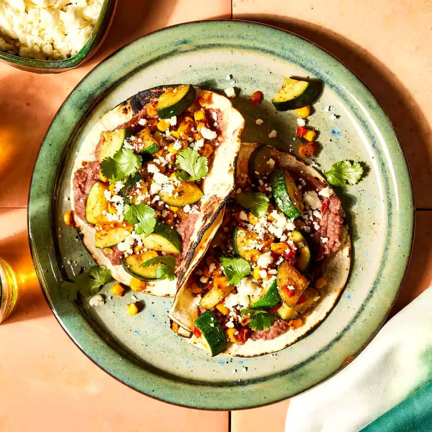 Vegetarian Tacos with Zucchini & Corn