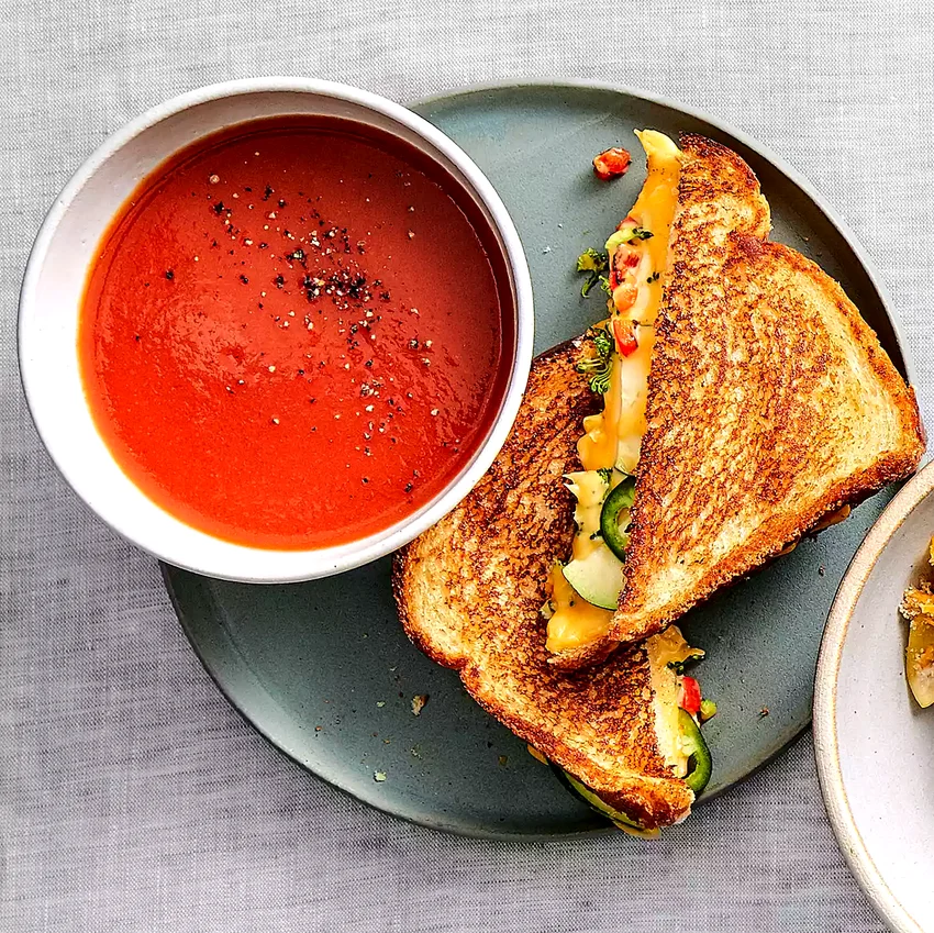 Veggie Grilled Cheese with Tomato Soup