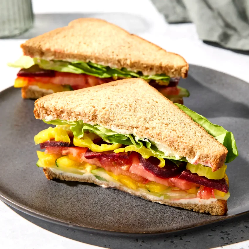 Veggie Sandwich with Garlic-Herb Cheese