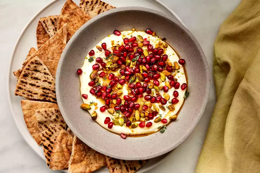 Whipped Feta with Pomegranate, Pistachios & Honey