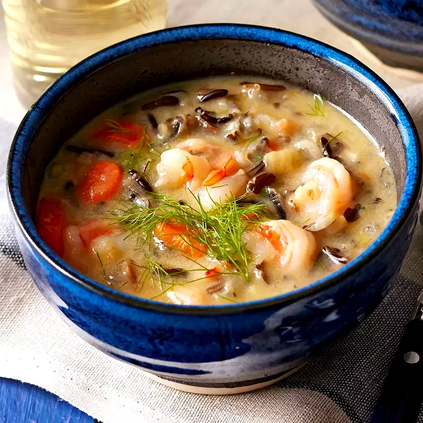 Wild Rice, Shrimp & Fennel Soup