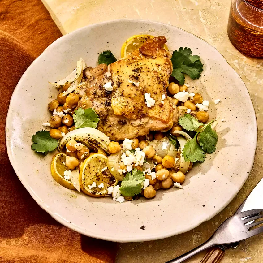 Za’atar-Roasted Chicken with Chickpeas